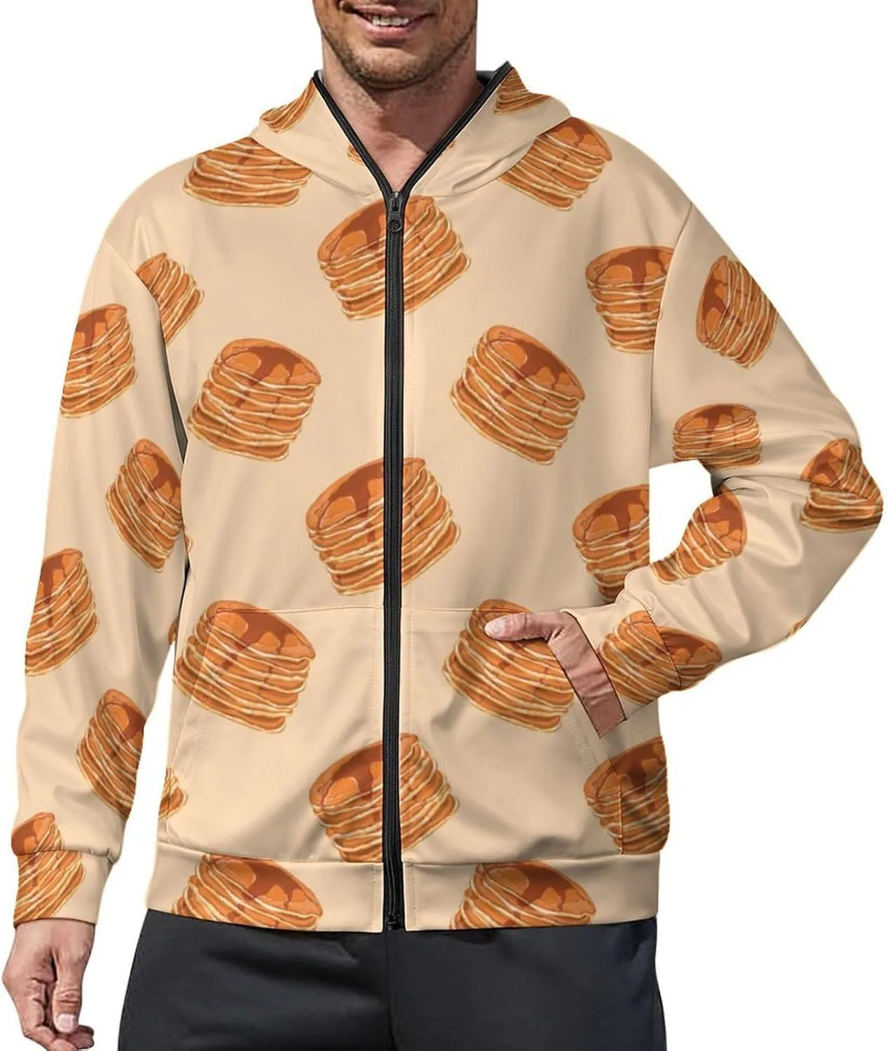 Толстовка с капюшоном на молнии Pancake Hearts Pink Background, мужская, свободного кроя, с карманами
Толстовка с капюшоном на молнии Pancake Hearts Pink Background, мужская, свободного кроя, с карманами