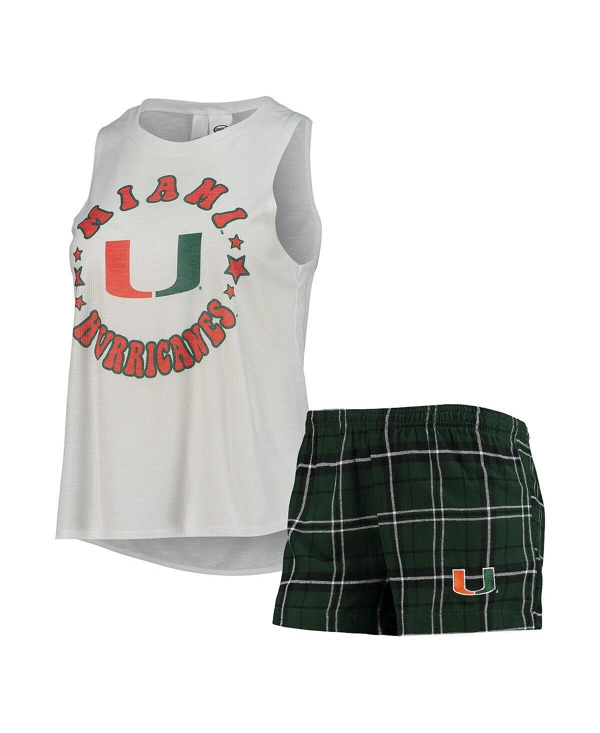 Женский комплект для сна из зеленой и белой фланелевой майки Miami Hurricanes Ultimate и шорт Concepts Sport
Женский комплект для сна из зеленой и белой фланелевой майки Miami Hurricanes Ultimate и шорт Concepts Sport