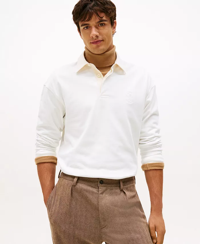 Мужской свитер регби с логотипом и гербом Tommy Hilfiger, слоновая кость/кремовый
Мужской свитер регби с логотипом и гербом Tommy Hilfiger, слоновая кость/кремовый