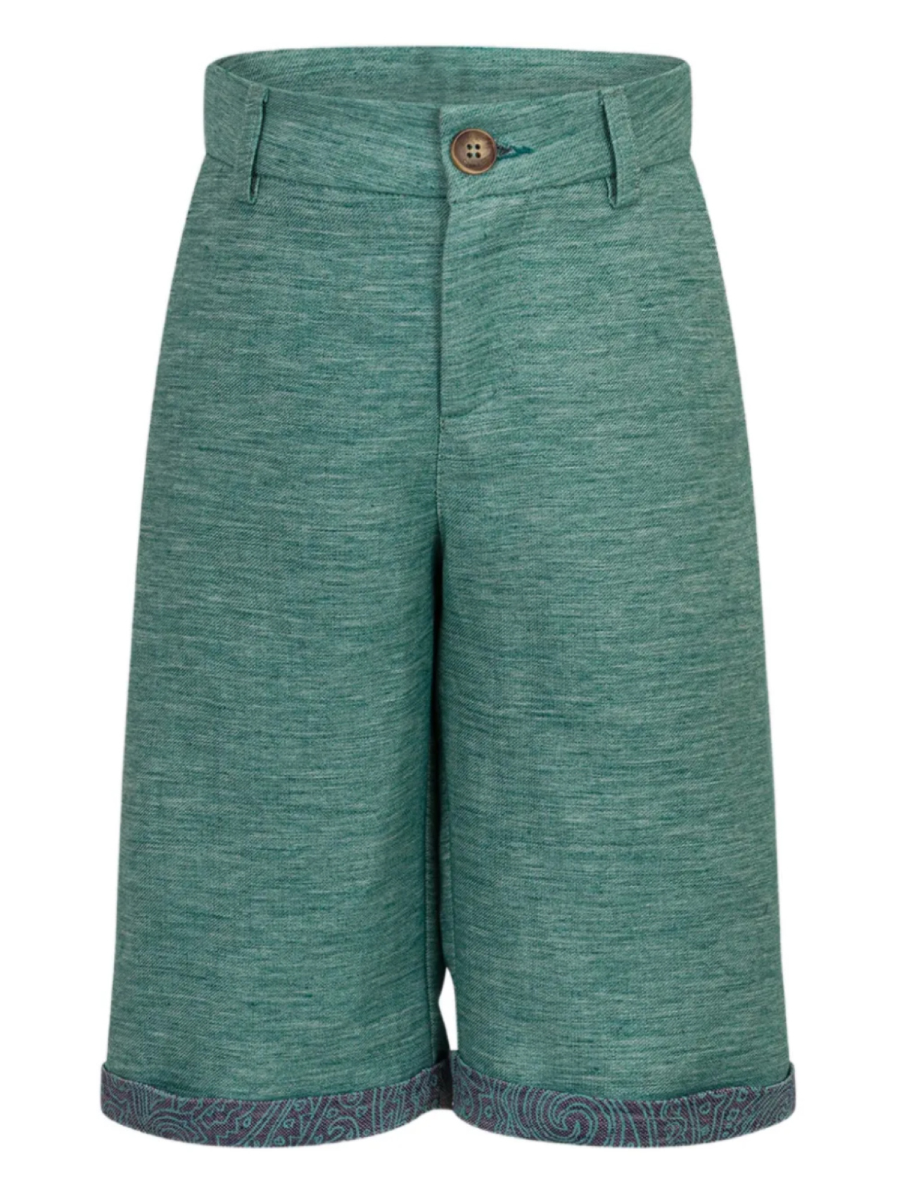 Шорты из льна и хлопка ETRO KIDS, зеленый 
Шорты из льна и хлопка ETRO KIDS, зеленый