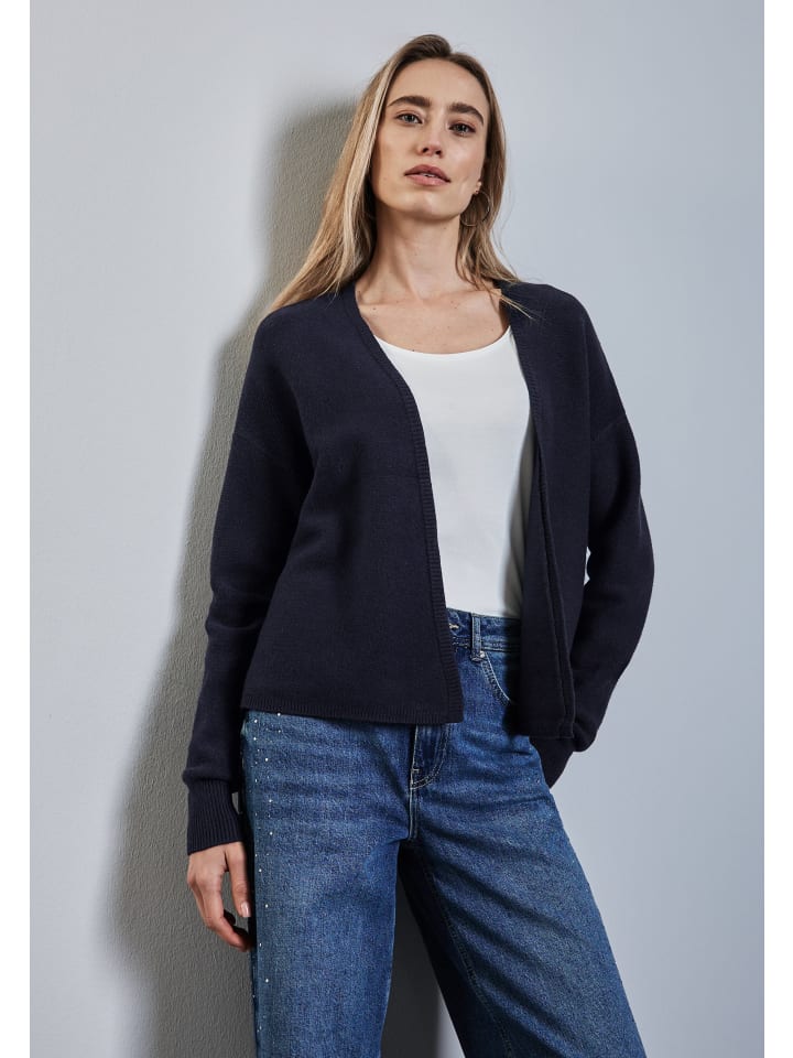 Кардиган Street One, цвет offener strukturcardigan' marineblau 
Кардиган Street One, цвет offener strukturcardigan' marineblau