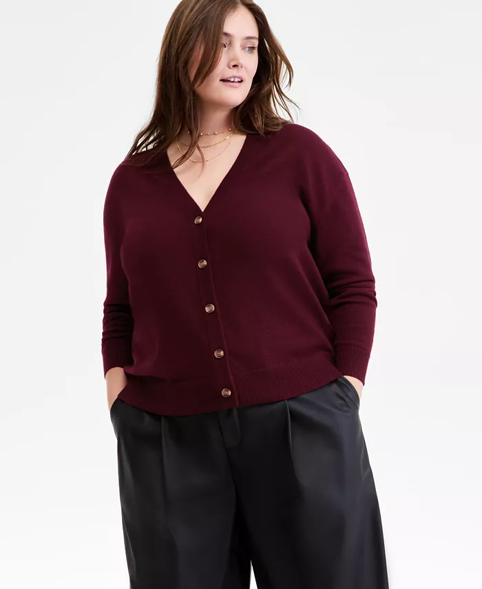 Кардиган больших размеров из 100% кашемира на пуговицах спереди Charter Club, красный
Кардиган больших размеров из 100% кашемира на пуговицах спереди Charter Club, красный