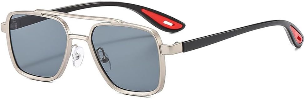 Мужские солнцезащитные очки в стиле ретро с металлическими двойными перемычками, модные солнцезащитные очки с защитой от УФ-излучения UV400, женские солнцезащитные очки класса люкс TKKTLLT, Silver Grey
Мужские солнцезащитные очки в стиле ретро с металлическими двойными перемычками, модные солнцезащитные очки с защитой от УФ-излучения UV400, женские солнцезащитные очки класса люкс TKKTLLT, Silver Grey