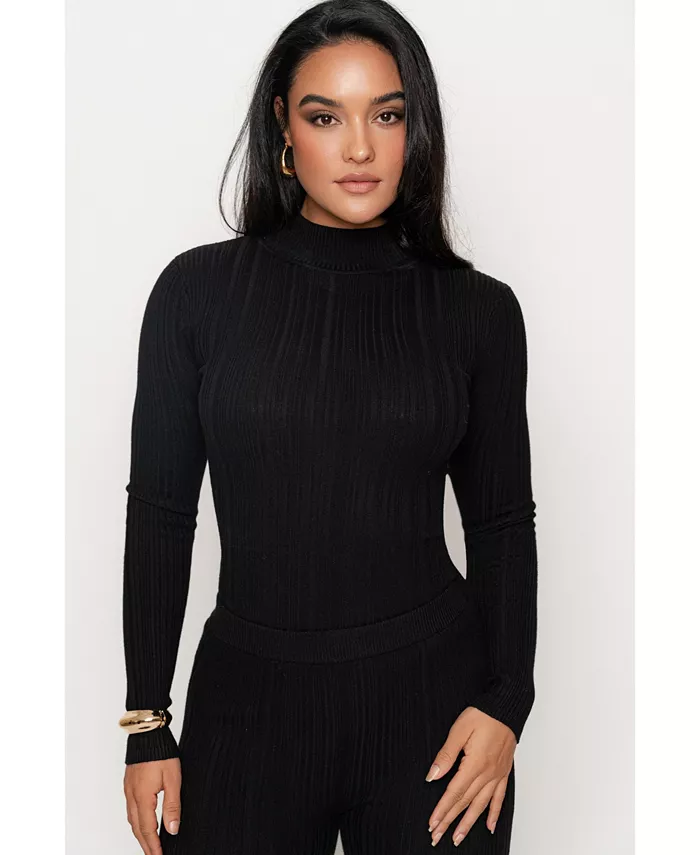 Женский топ с ребристой горловиной-стойкой JLUXLABEL, черный
Женский топ с ребристой горловиной-стойкой JLUXLABEL, черный