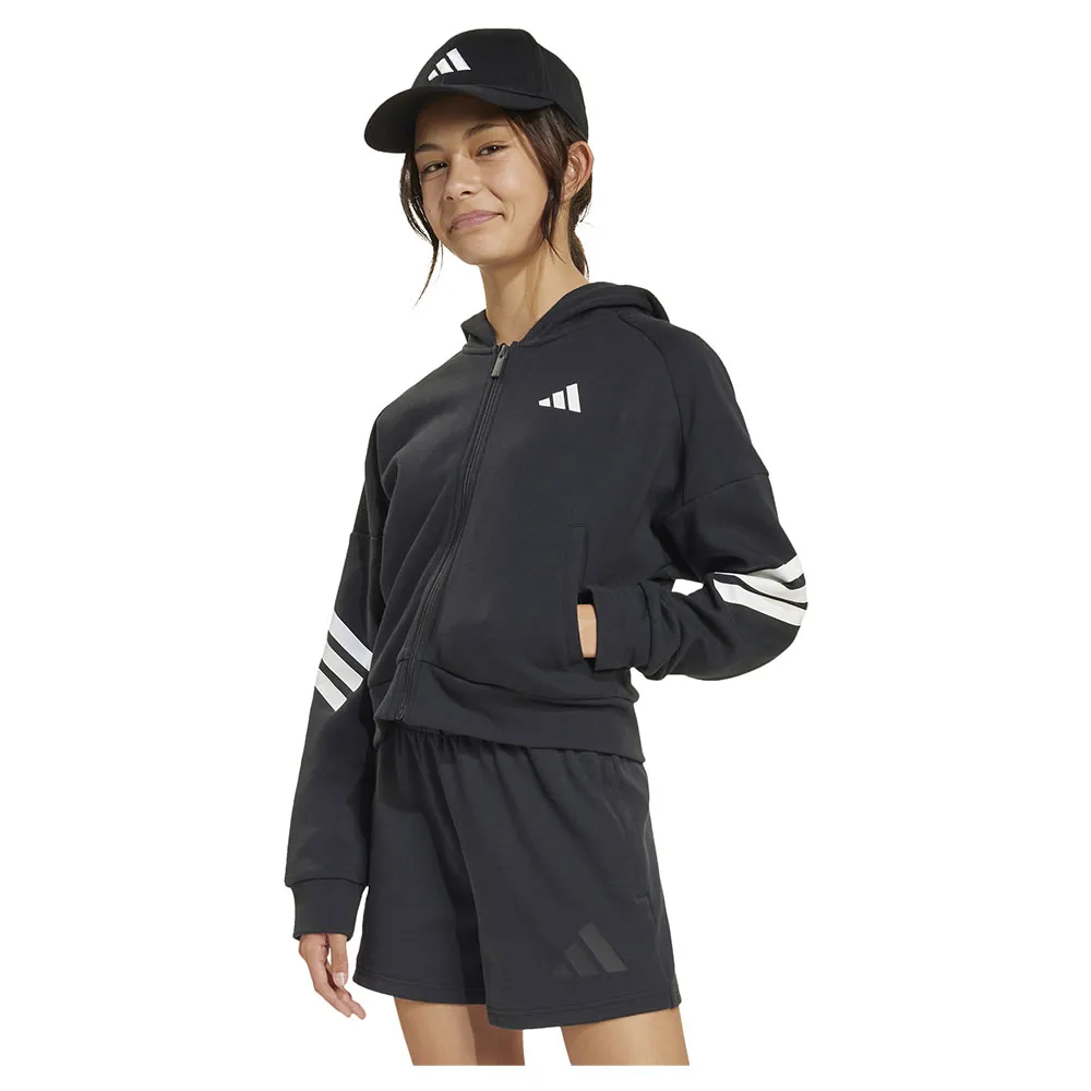 Толстовка adidas Future Icons 3 Stripes full zip, черный 
Толстовка adidas Future Icons 3 Stripes full zip, черный