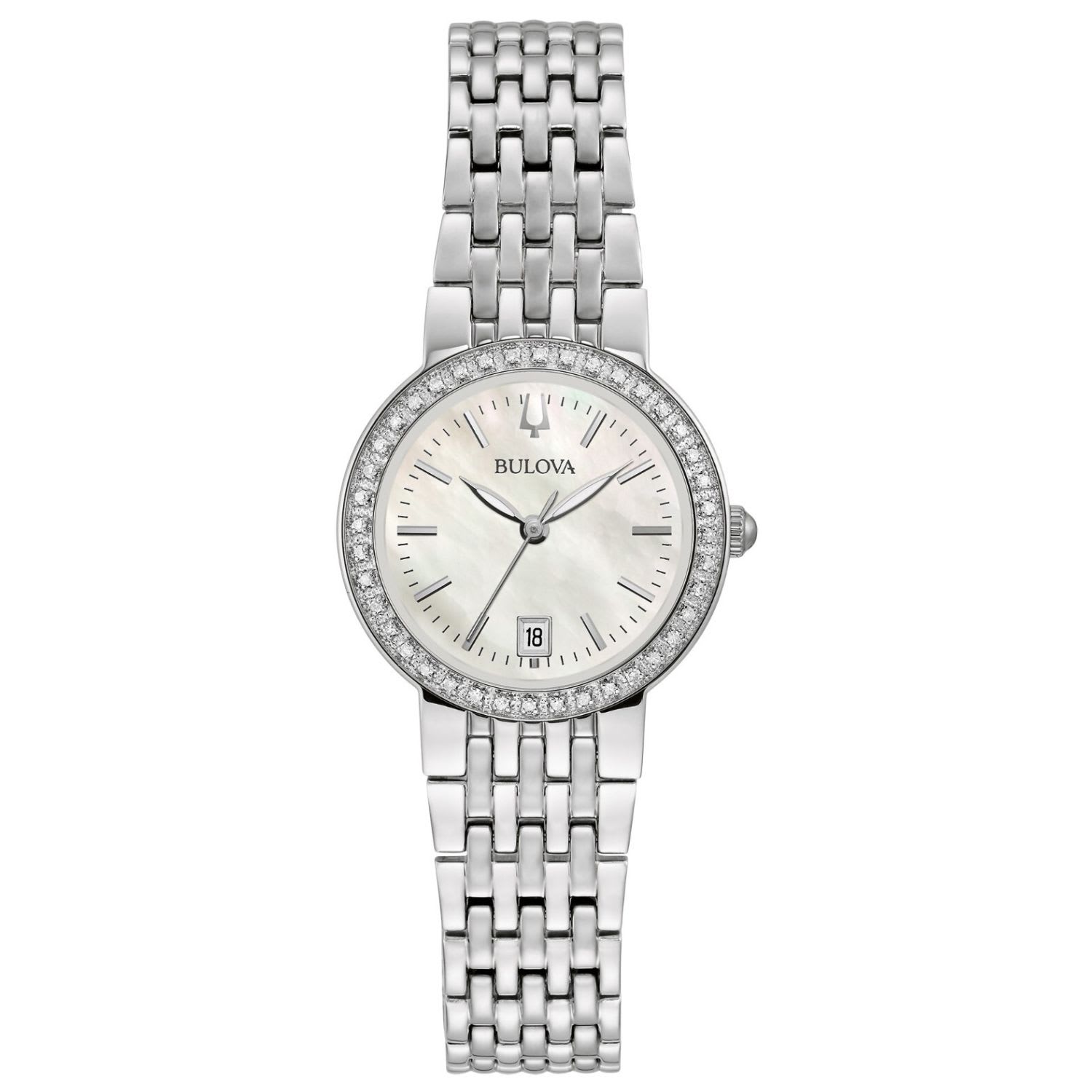 Женские часы Bulova с бриллиантами и белым циферблатом Bulova, белый
Женские часы Bulova с бриллиантами и белым циферблатом Bulova, белый