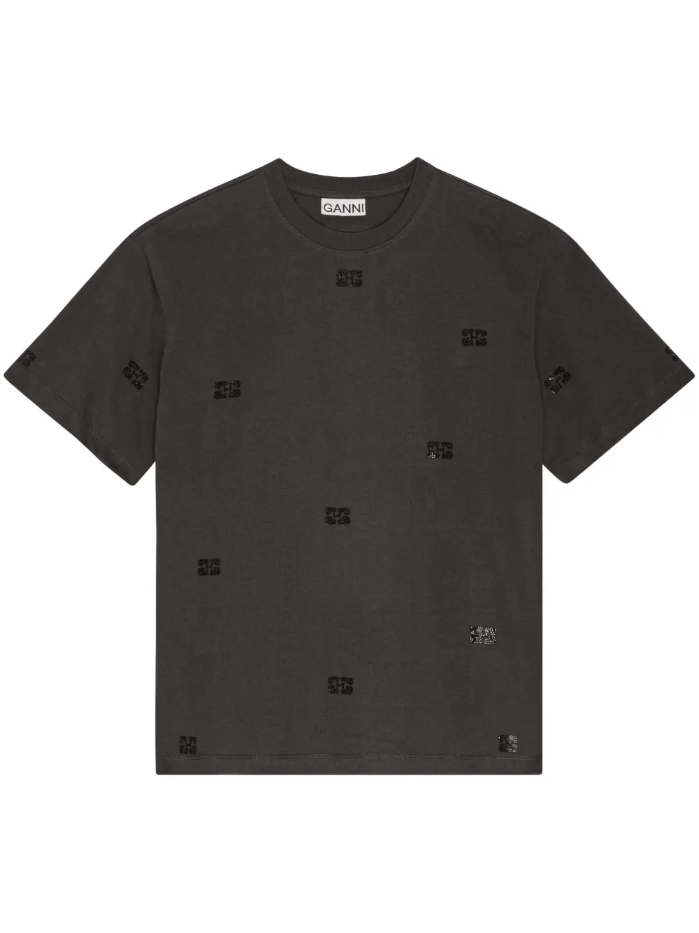 Футболка с декорированным логотипом GANNI, черный
Футболка с декорированным логотипом GANNI, черный