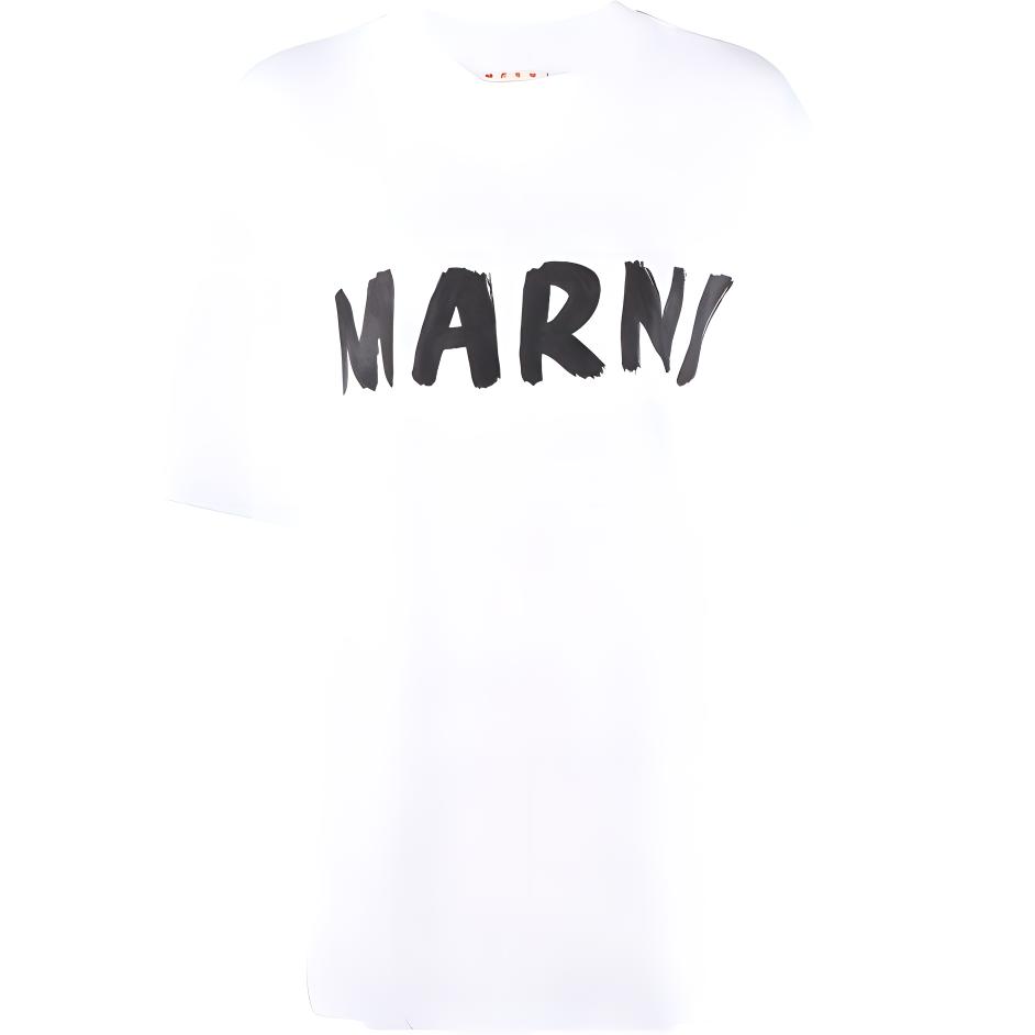 Футболка с принтом логотипа MARNI, белая 
Футболка с принтом логотипа MARNI, белая