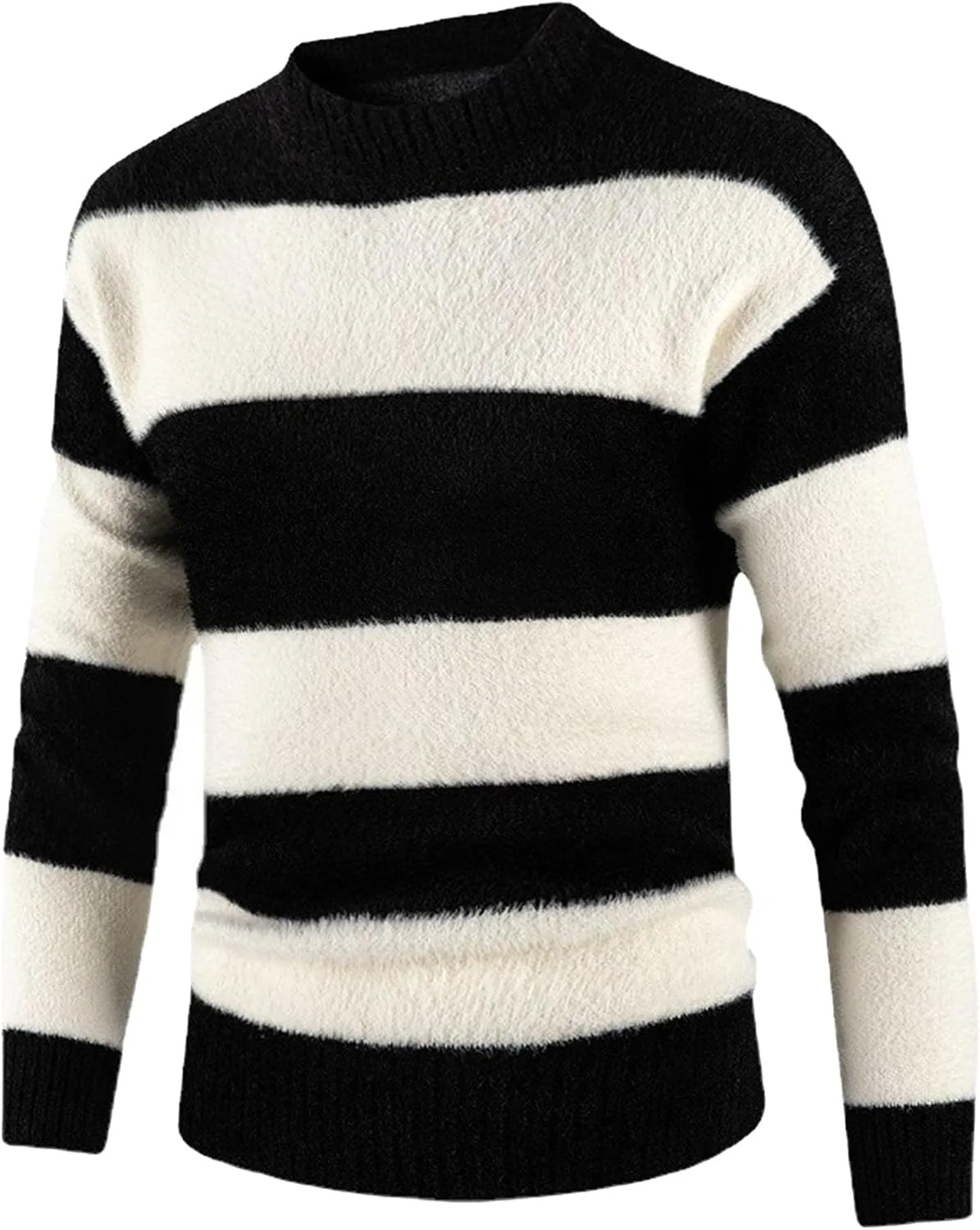 Мужской свитер с круглым вырезом, вязаный, в полоску, с длинными рукавами и резинкой по краю Maiyifu-GJ
Мужской свитер с круглым вырезом, вязаный, в полоску, с длинными рукавами и резинкой по краю Maiyifu-GJ