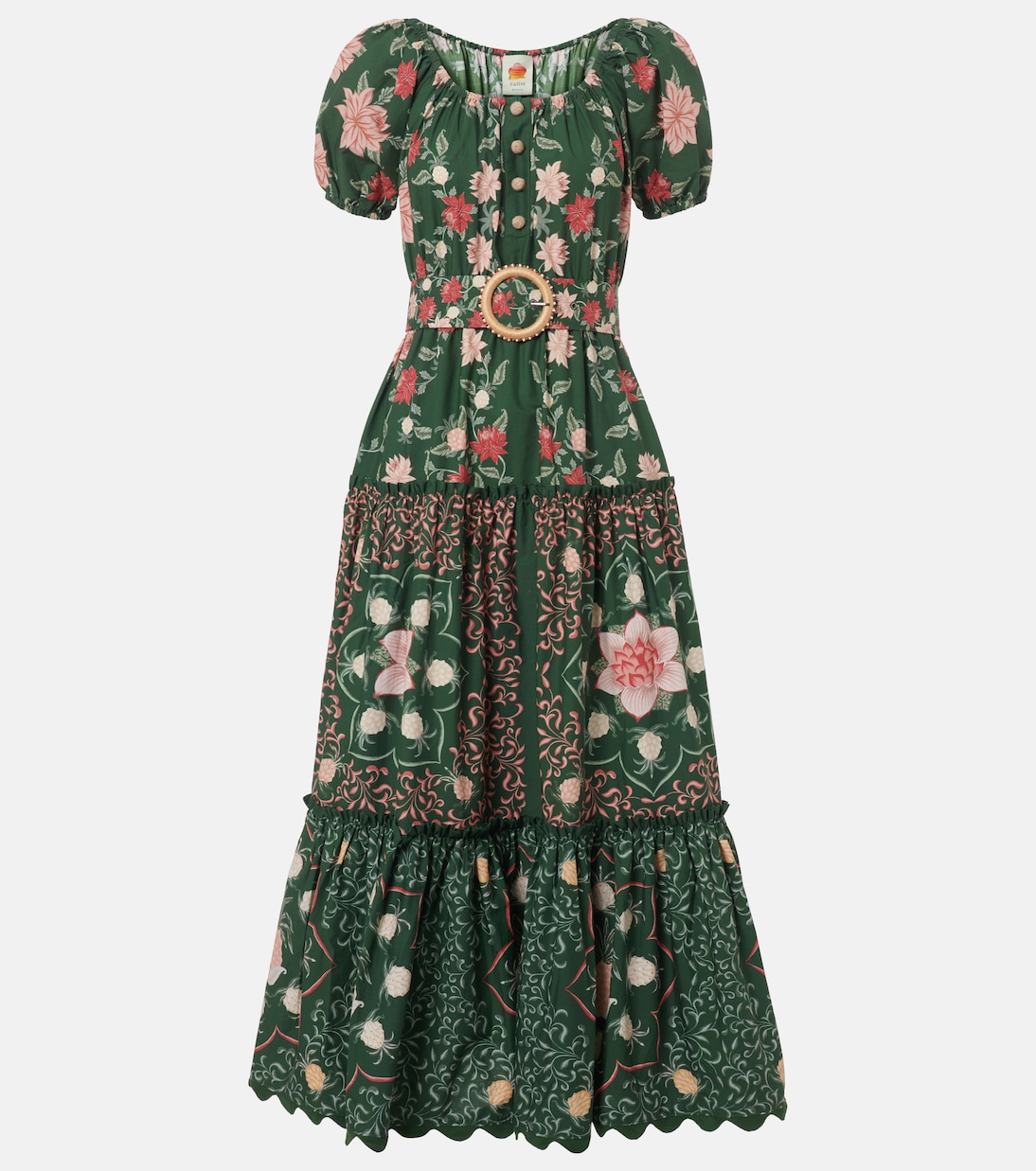 Длинное платье из хлопкового поплина с многоуровневым цветочным принтом Farm Rio, Pineapple Garden Green
Длинное платье из хлопкового поплина с многоуровневым цветочным принтом Farm Rio, Pineapple Garden Green