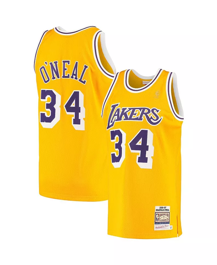 Мужская золотая футболка Shaquille O'Neal Los Angeles Lakers 1996/97 Hardwood Classics, аутентичная Mitchell & Ness
Мужская золотая футболка Shaquille O'Neal Los Angeles Lakers 1996/97 Hardwood Classics, аутентичная Mitchell & Ness
