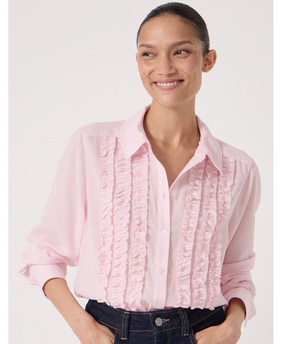 Женская блузка из шифона с оборками Hush, Soft pink
Женская блузка из шифона с оборками Hush, Soft pink