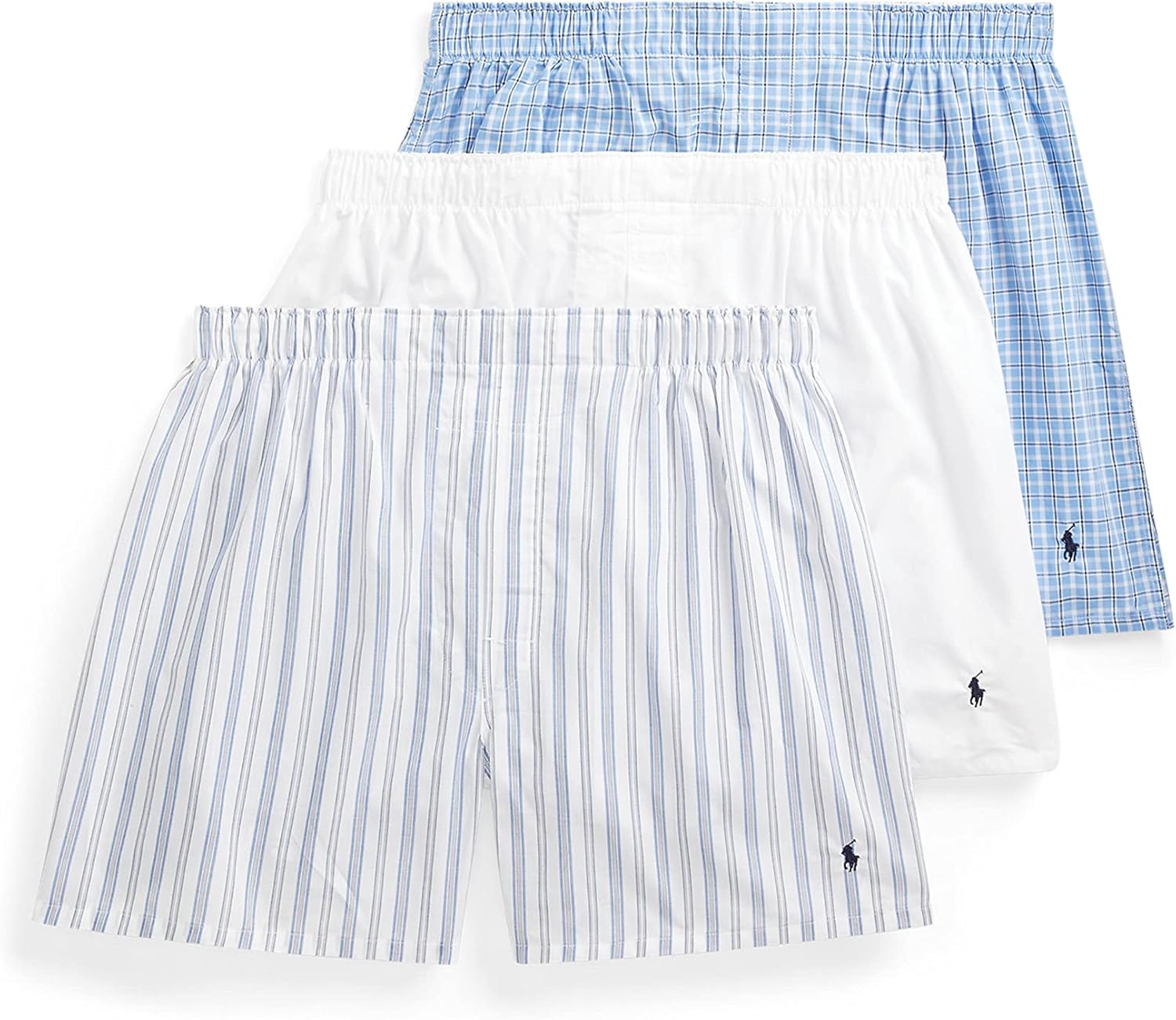 POLO RALPH LAUREN Мужские классические хлопковые тканые боксеры 3 шт, White/Navy, Stripe/Navy, Plaid/Navy - 3 Pack
POLO RALPH LAUREN Мужские классические хлопковые тканые боксеры 3 шт, White/Navy, Stripe/Navy, Plaid/Navy - 3 Pack