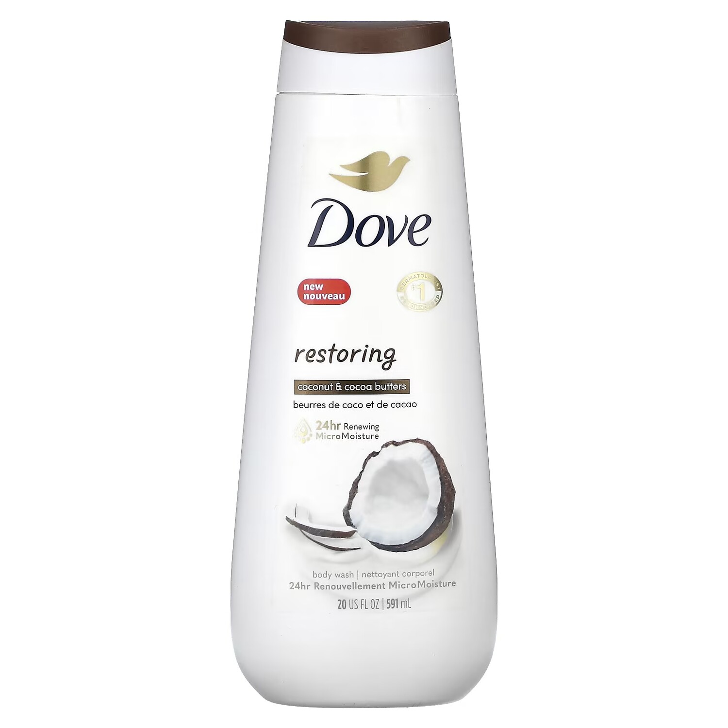 Dove Восстанавливающий гель для душа с маслом кокоса и какао, 20 жидких унций (591 мл)
Dove Восстанавливающий гель для душа с маслом кокоса и какао, 20 жидких унций (591 мл)
