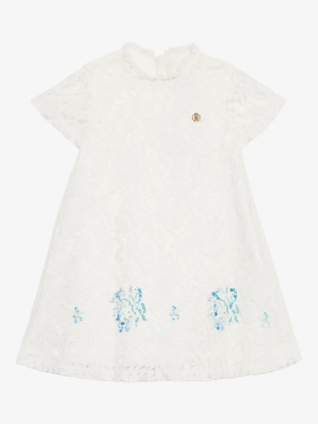 Платье с вышивкой Roberto Cavalli Junior, белый 
Платье с вышивкой Roberto Cavalli Junior, белый