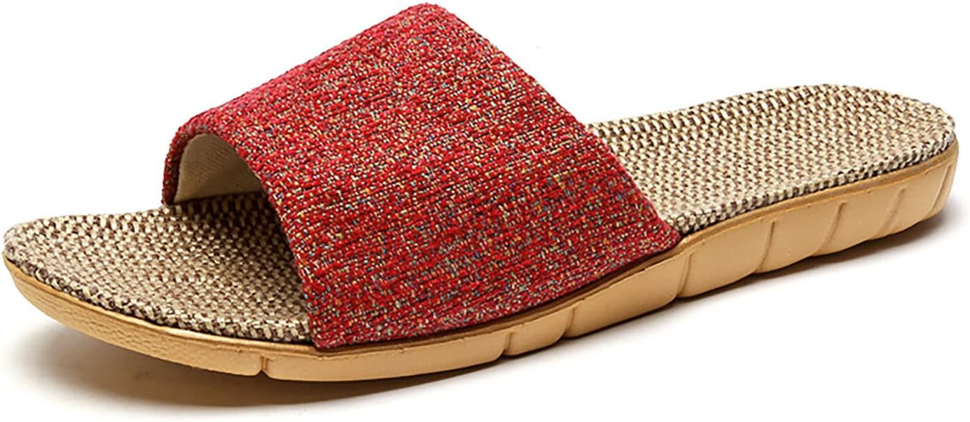 Летние домашние тапочки Hwayslon из льна унисекс с противоскользящей подошвой, красный
Летние домашние тапочки Hwayslon из льна унисекс с противоскользящей подошвой, красный