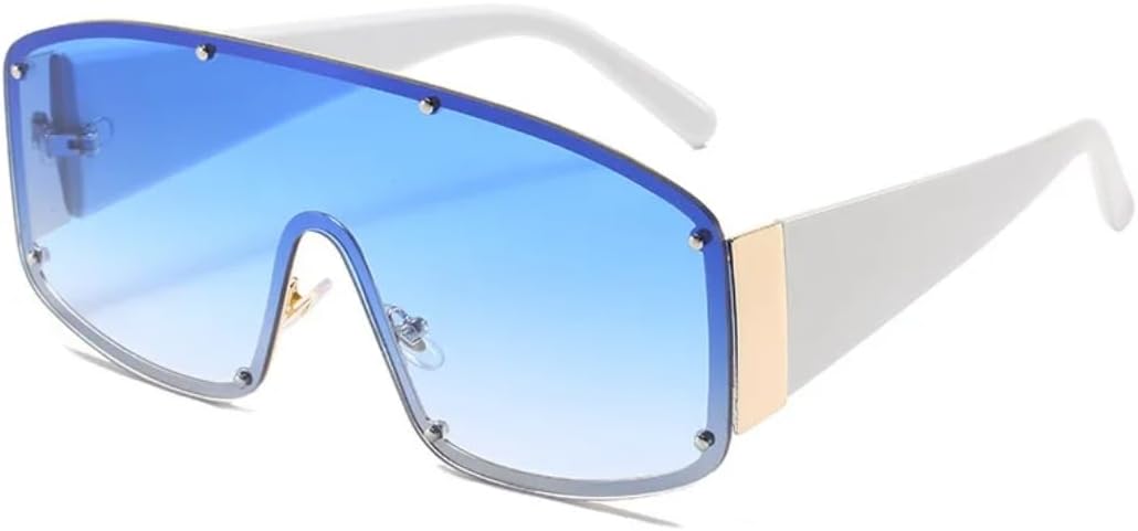 Солнцезащитные очки для мужчин и женщин - защита UV400 - увеличенные цельные безободковые очки с заклепками для занятий спортом на открытом воздухе и вождения DSVIGF, Blue
Солнцезащитные очки для мужчин и женщин - защита UV400 - увеличенные цельные безободковые очки с заклепками для занятий спортом на открытом воздухе и вождения DSVIGF, Blue