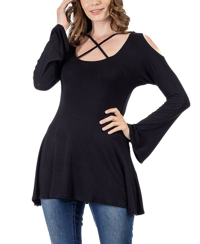 Женский топ с длинными рукавами, перекрещенными крест-накрест 24seven Comfort Apparel, черный
Женский топ с длинными рукавами, перекрещенными крест-накрест 24seven Comfort Apparel, черный
