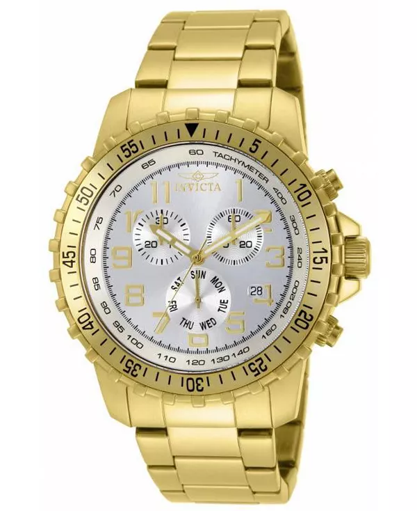 Мужские кварцевые часы-хронограф 11369 с серебристым циферблатом Invicta, gold
Мужские кварцевые часы-хронограф 11369 с серебристым циферблатом Invicta, gold