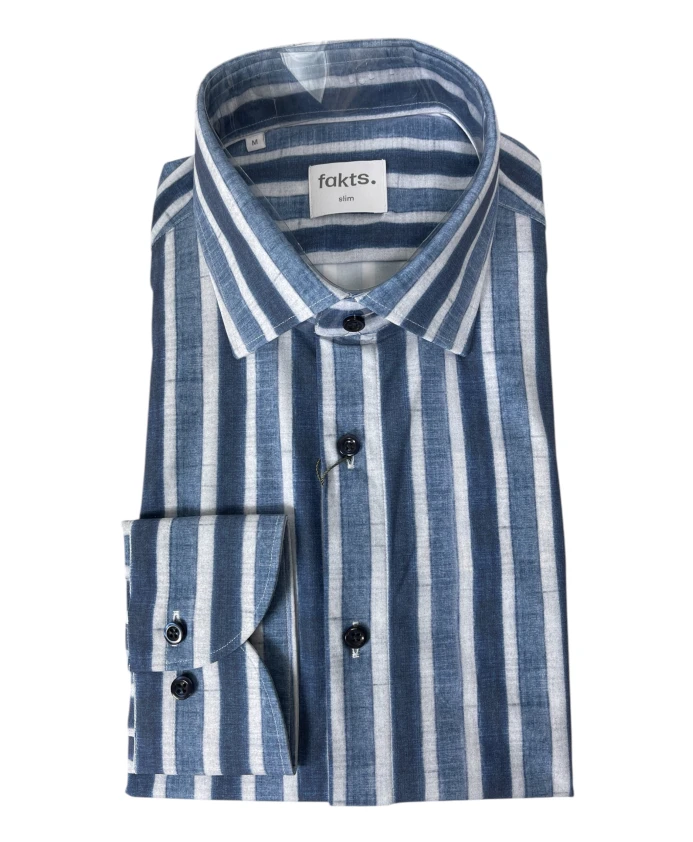 Синяя полосатая приталенная рубашка Fakts, синий
Синяя полосатая приталенная рубашка Fakts, синий