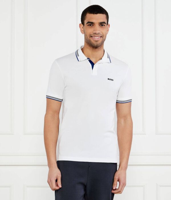 Рубашка поло Slim fit Boss Green, белый 
Рубашка поло Slim fit Boss Green, белый
