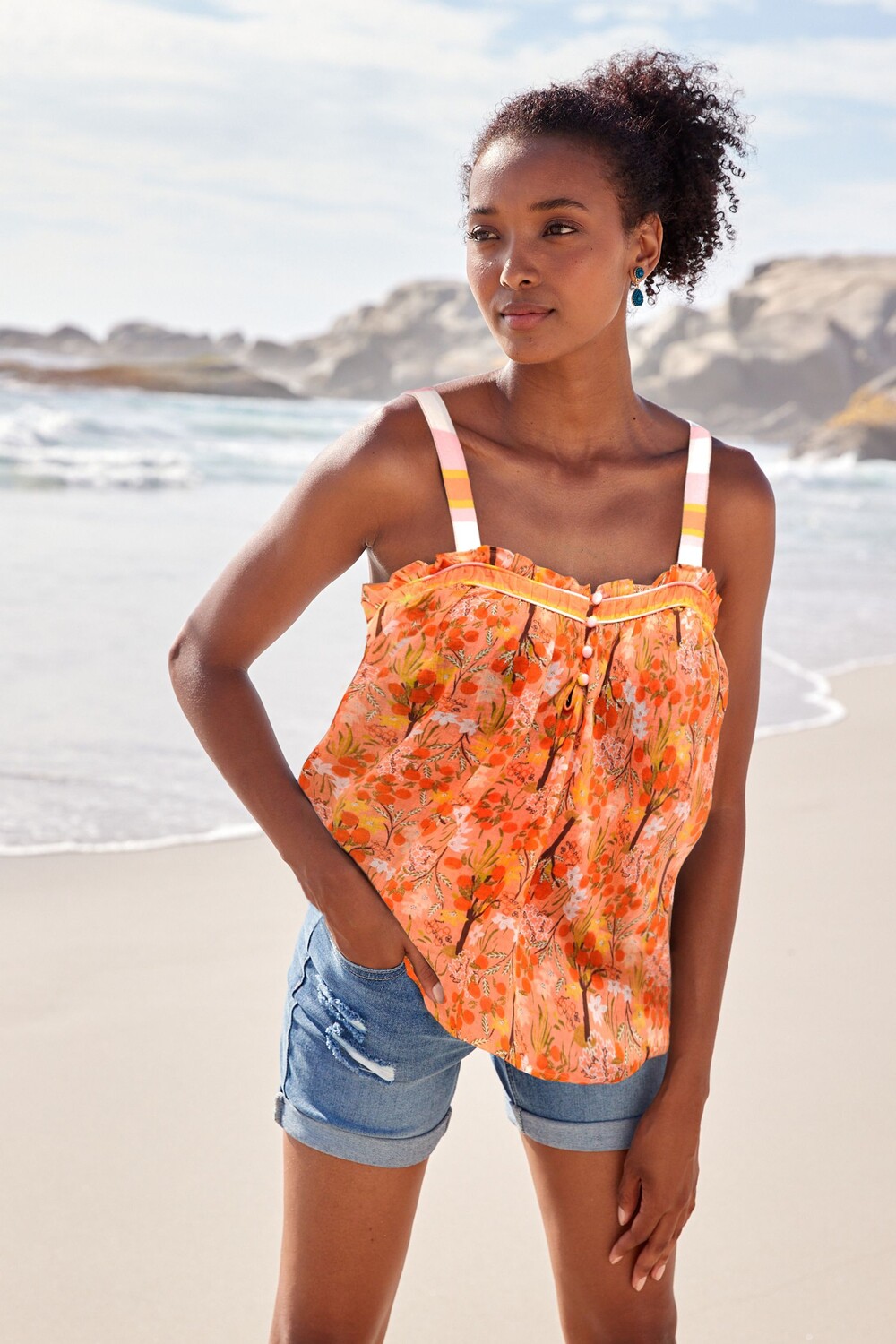 Топ без рукавов с бретелями Next, желтый
Топ без рукавов с бретелями Next, желтый