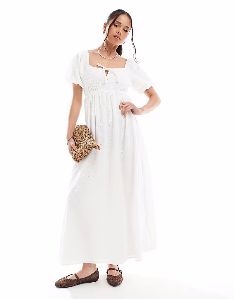 Платье мидакси Daisy Street с рукавами-фонариками и завязками на груди в цвете «кремовый»
Платье мидакси Daisy Street с рукавами-фонариками и завязками на груди в цвете «кремовый»