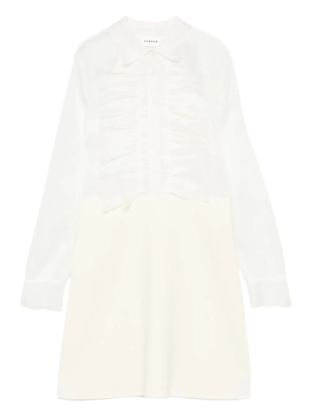 Платье-рубашка с оборками P.A.R.O.S.H., нейтральный
Платье-рубашка с оборками P.A.R.O.S.H., нейтральный