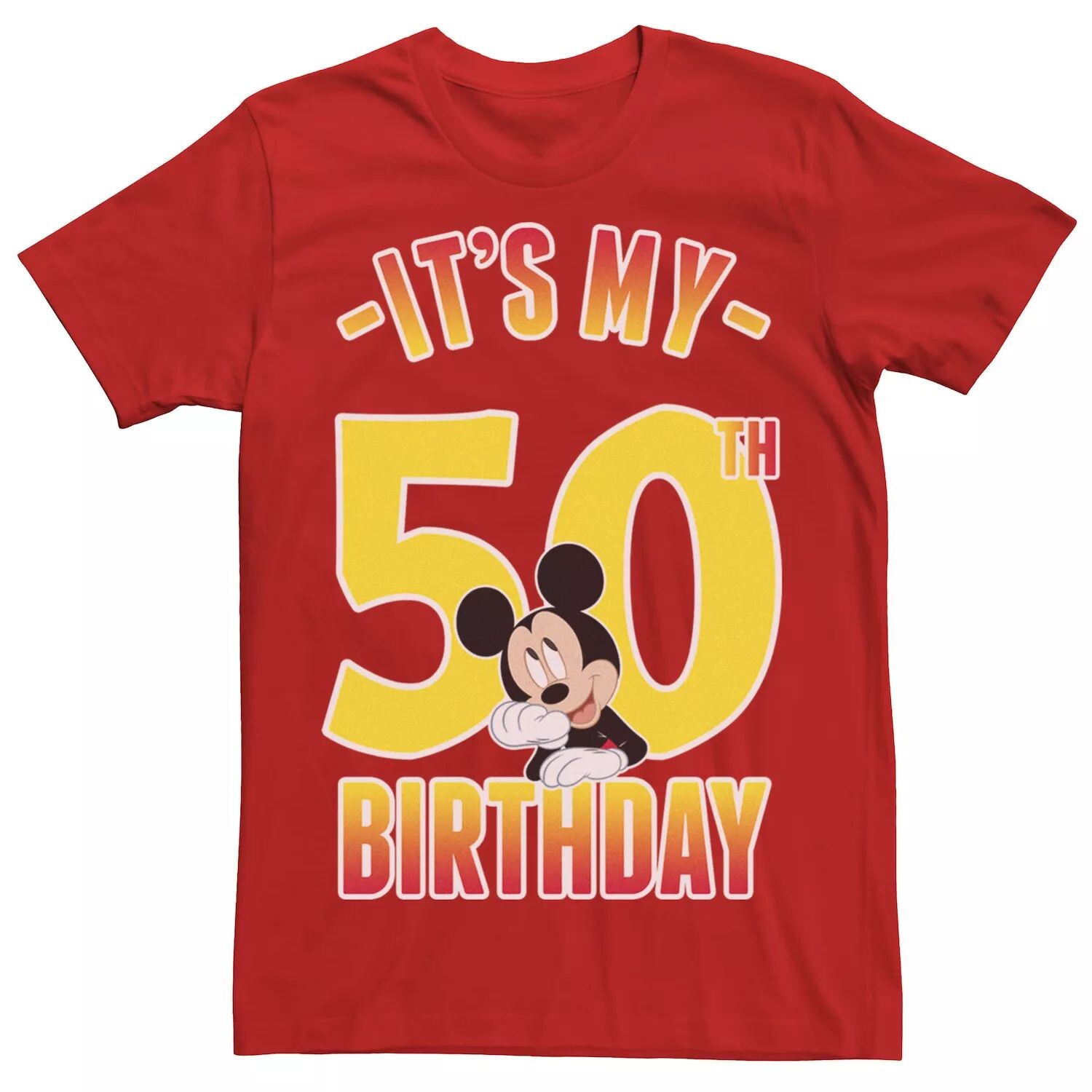 Мужская футболка с градиентным портретом Disney Mickey Mouse It's My 50th Birthday Licensed Character
Мужская футболка с градиентным портретом Disney Mickey Mouse It's My 50th Birthday Licensed Character