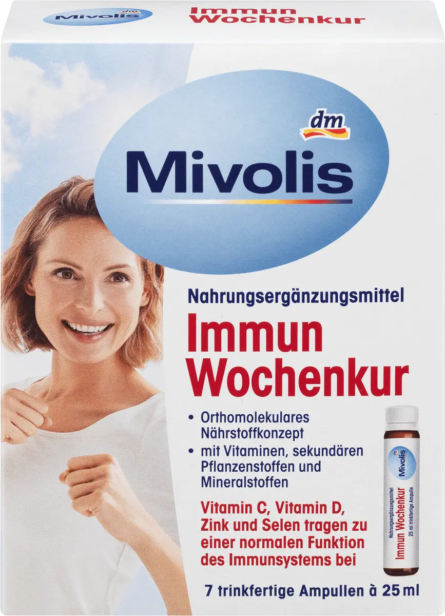 Ампулы для недельного лечения иммунитета 7 шт. по 175 мл. Mivolis
Ампулы для недельного лечения иммунитета 7 шт. по 175 мл. Mivolis