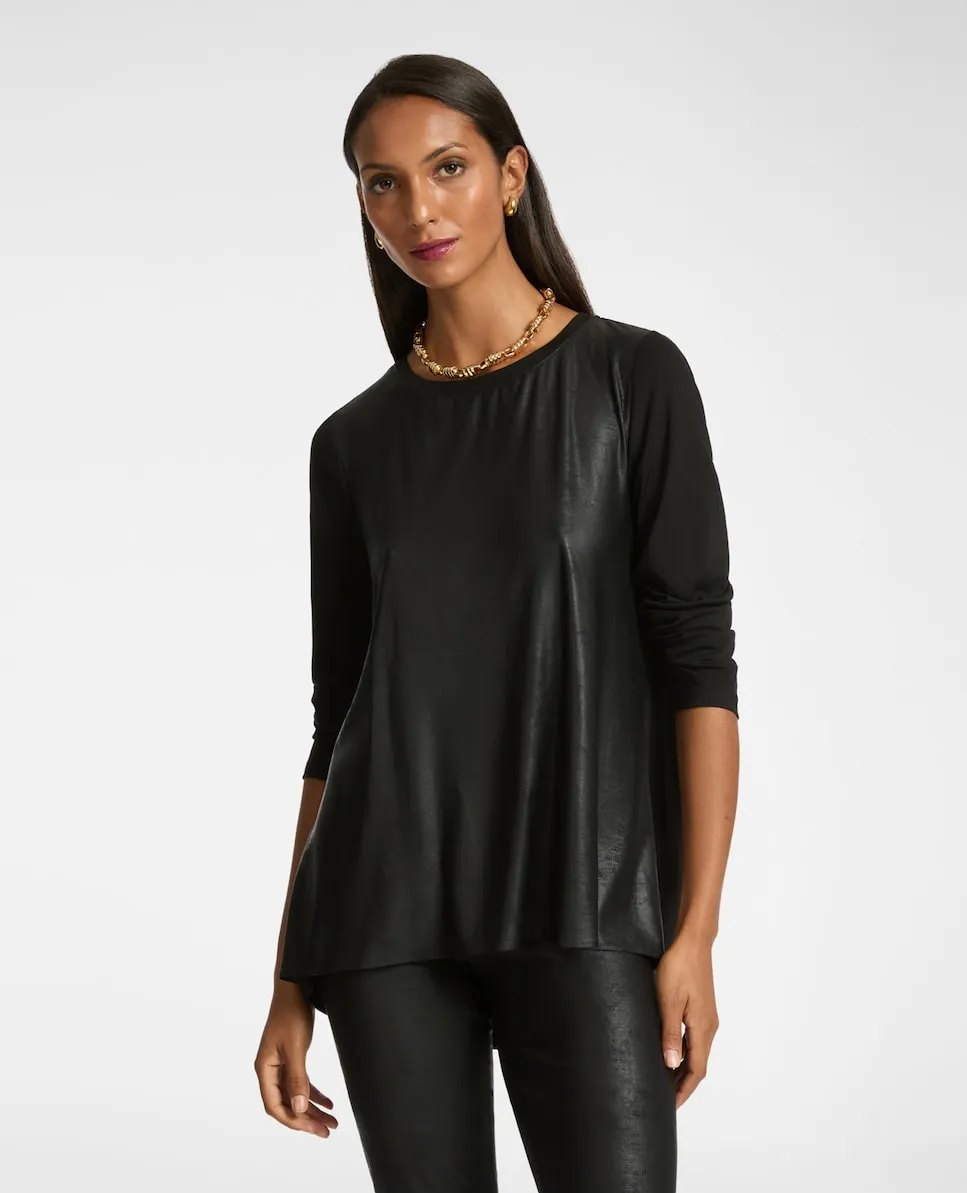 Женская свободная футболка из двух тканей Elena Miró, черный
Женская свободная футболка из двух тканей Elena Miró, черный