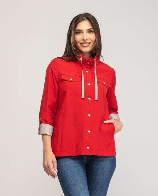 Женская куртка с полосатым воротником и полосатой подкладкой Fsh, красный
Женская куртка с полосатым воротником и полосатой подкладкой Fsh, красный