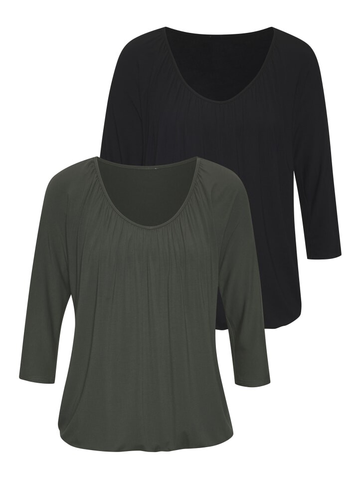 Футболка LASCANA, цвет graugrün, schwarz
Футболка LASCANA, цвет graugrün, schwarz