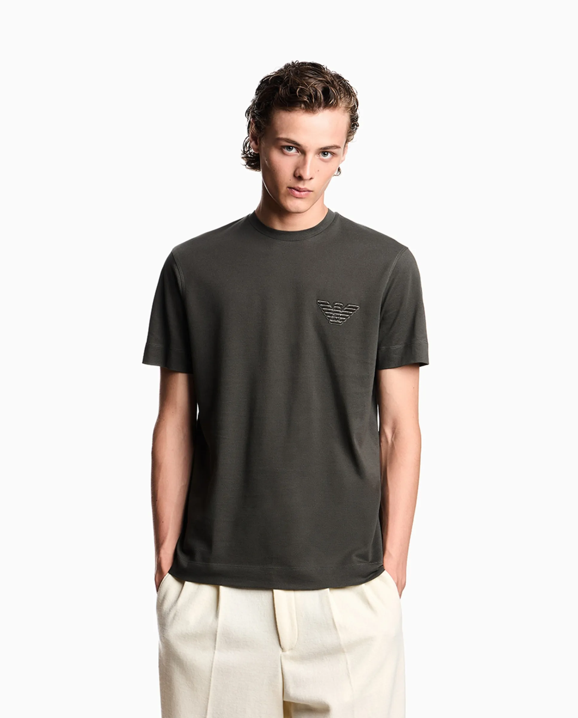 Мужская футболка с коротким рукавом и логотипом Emporio Armani, темно-зеленый
Мужская футболка с коротким рукавом и логотипом Emporio Armani, темно-зеленый