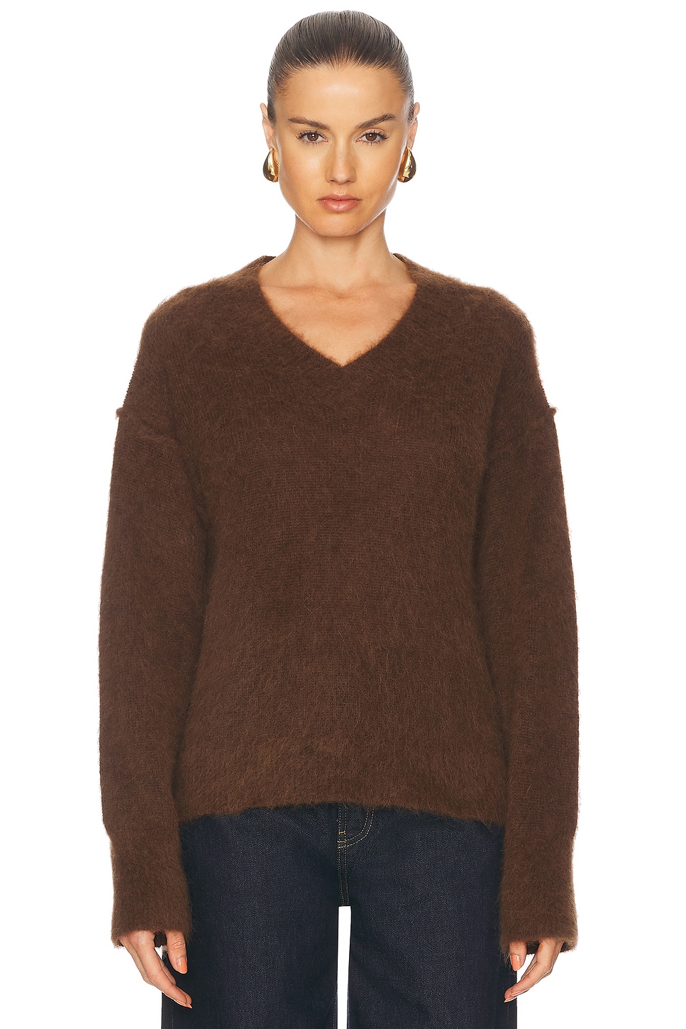 Свитер с V-образным вырезом из альпаки House Of Dagmar, Tobacco Brown
Свитер с V-образным вырезом из альпаки House Of Dagmar, Tobacco Brown