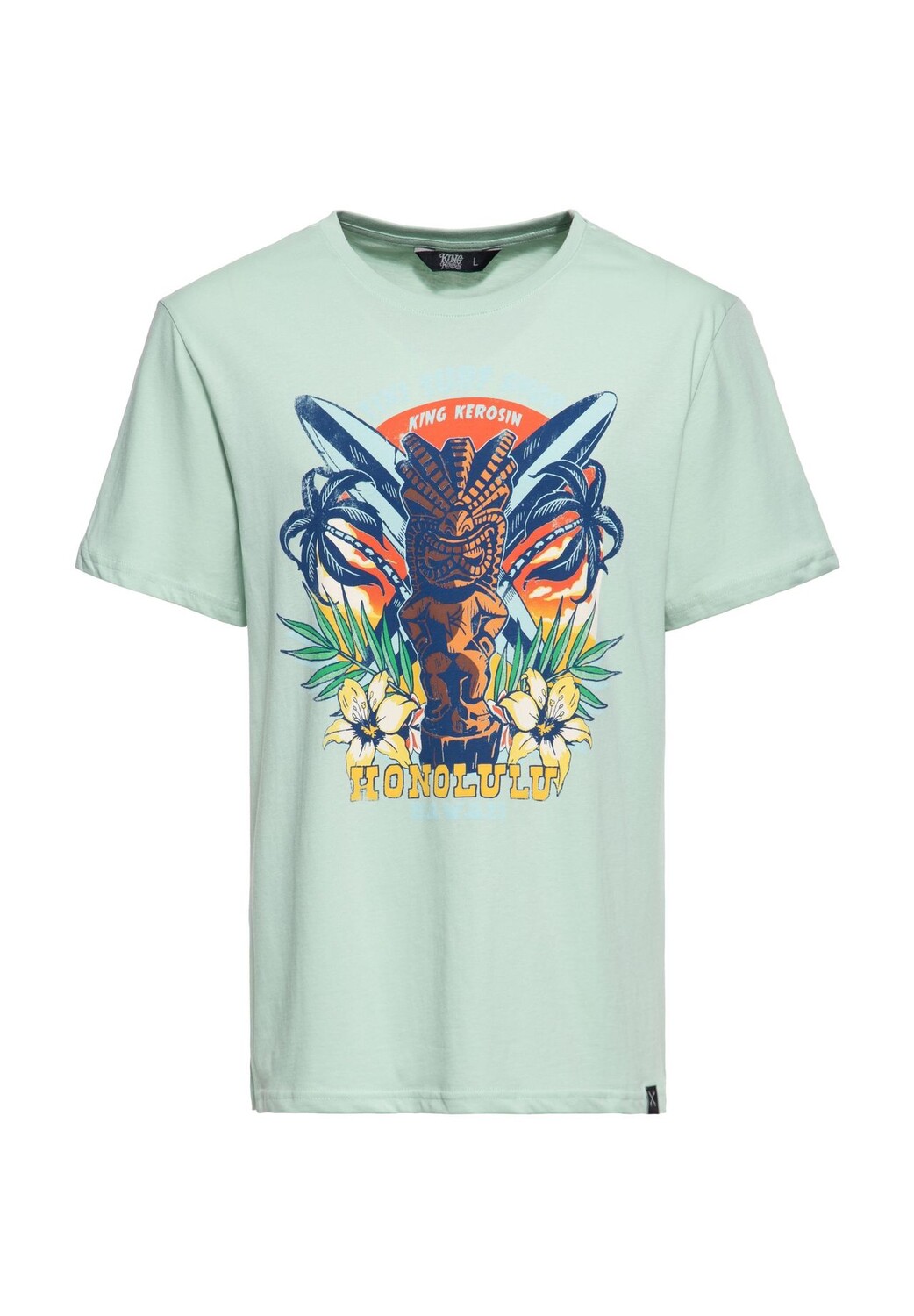 Рубашка с принтом и ретро-принтом спереди в дизайне «Тикки-Серф» Tiki Surf Shop KING KEROSIN, мята
Рубашка с принтом и ретро-принтом спереди в дизайне «Тикки-Серф» Tiki Surf Shop KING KEROSIN, мята