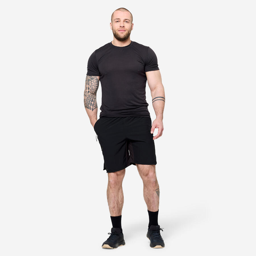 DOMYOS Мужская дышащая облегающая футболка для кросс-тренинга – черная
DOMYOS Мужская дышащая облегающая футболка для кросс-тренинга – черная