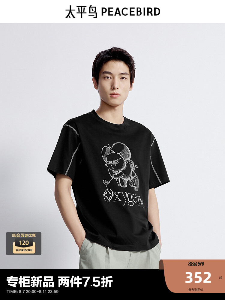 Футболка свободная мужская Peacebird с вышивкой, черный
Футболка свободная мужская Peacebird с вышивкой, черный