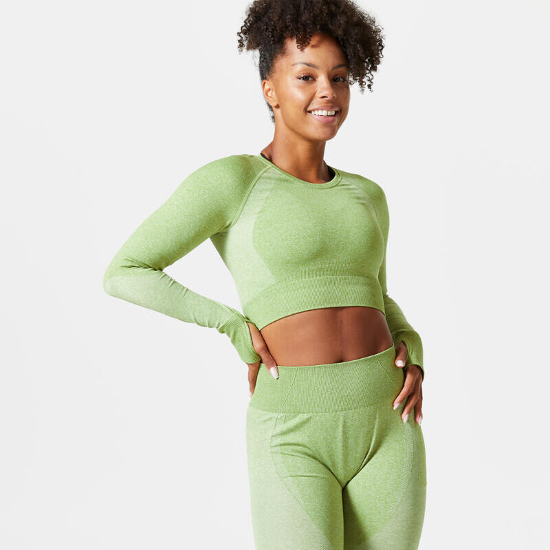 Рубашка с длинными рукавами женская - FCT 900 салатовый DOMYOS, цвет gruen 
Рубашка с длинными рукавами женская - FCT 900 салатовый DOMYOS, цвет gruen