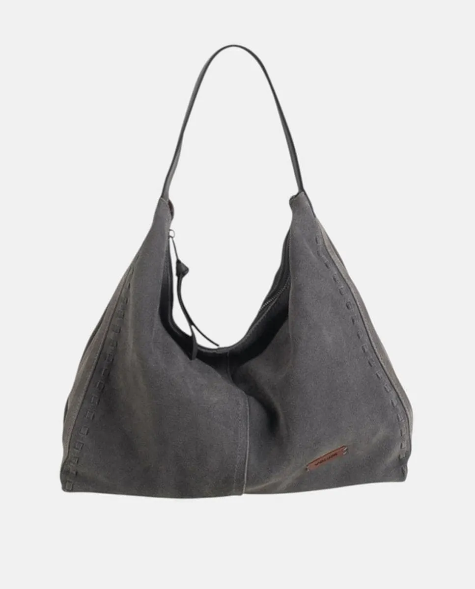 Сумка-хобо из спилка на молнии Volum, серый
Сумка-хобо из спилка на молнии Volum, серый
