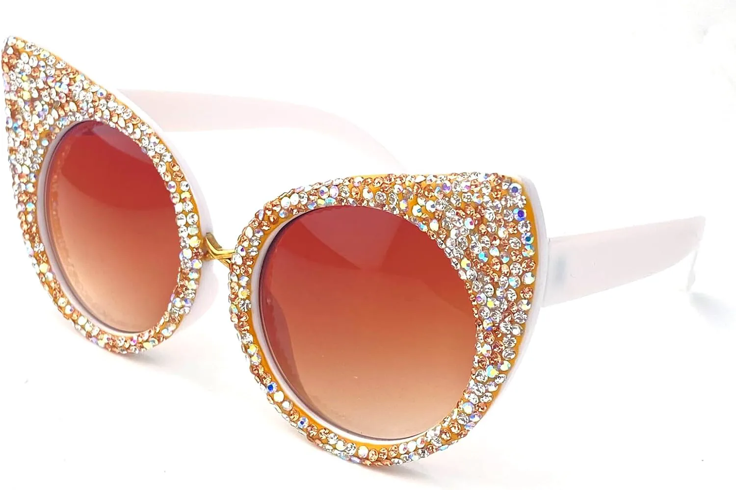 Винтажные солнцезащитные очки «кошачий глаз» со стразами, женские круглые солнцезащитные очки с кристаллами, модные блестящие очки с бриллиантами mincl, White
Винтажные солнцезащитные очки «кошачий глаз» со стразами, женские круглые солнцезащитные очки с кристаллами, модные блестящие очки с бриллиантами mincl, White