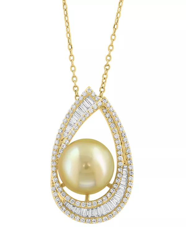 Ожерелье с подвеской Effy из желтого золота 14 карат с культивированным золотистым южноморским жемчугом (10 мм) и бриллиантами (1-1/4 карата), длина 17 дюймов + удлинитель 1 дюйм Effy Collection, gold
Ожерелье с подвеской Effy из желтого золота 14 карат с культивированным золотистым южноморским жемчугом (10 мм) и бриллиантами (1-1/4 карата), длина 17 дюймов + удлинитель 1 дюйм Effy Collection, gold