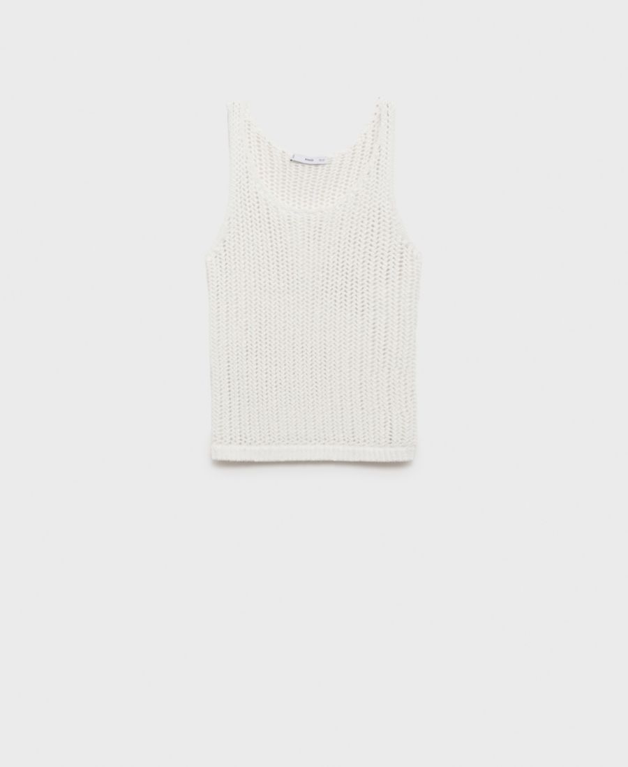 Женский вязаный топ на бретелях MANGO, Off White
Женский вязаный топ на бретелях MANGO, Off White