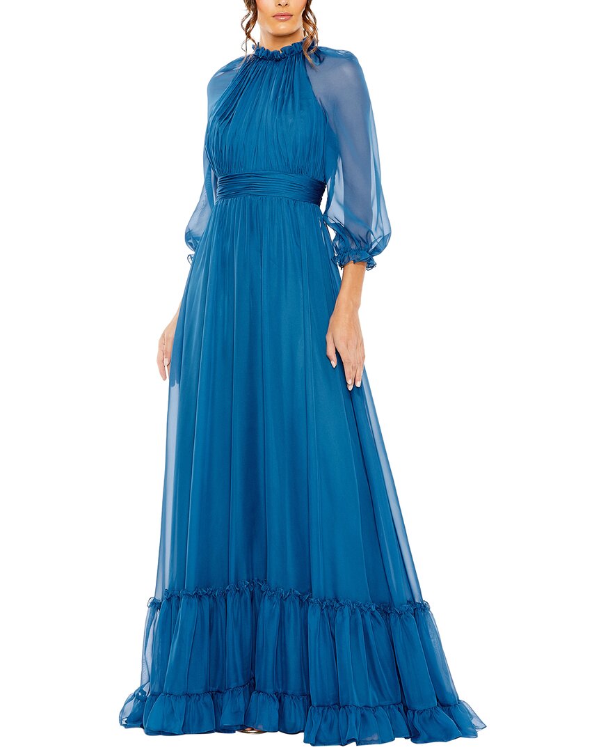 Mac Duggal Платье из шифона с рельефными складками, рукавом реглан и рюшами, синий
Mac Duggal Платье из шифона с рельефными складками, рукавом реглан и рюшами, синий