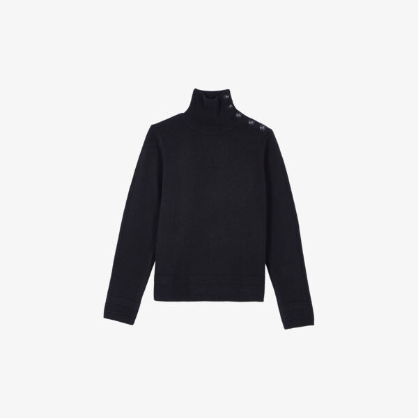 Вязаный шерстяной джемпер с высоким воротом The Kooples, черный
Вязаный шерстяной джемпер с высоким воротом The Kooples, черный