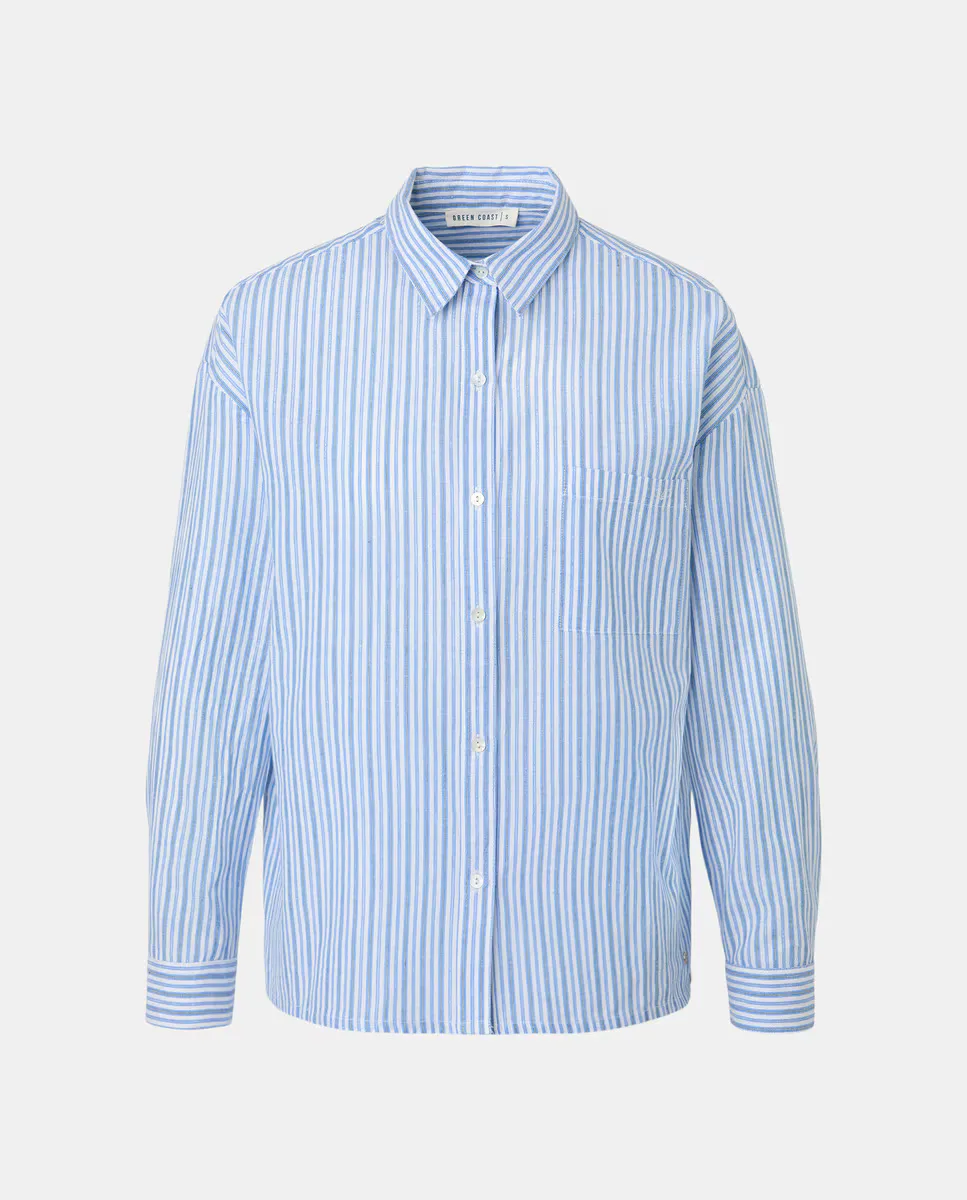 Женская рубашка с длинным рукавом в полоску Green Coast, синий
Женская рубашка с длинным рукавом в полоску Green Coast, синий