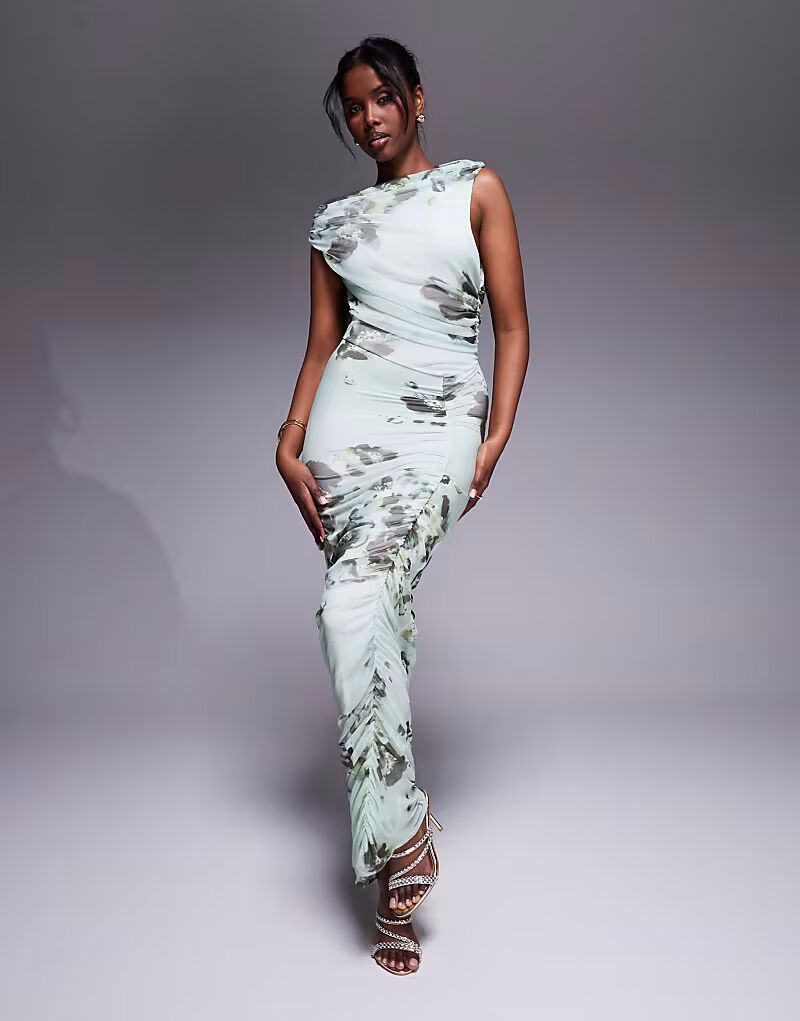 Платье макси ASOS DESIGN из сетки с асимметричным вырезом, открытыми плечами и сборками в зеленом цветочном узоре
Платье макси ASOS DESIGN из сетки с асимметричным вырезом, открытыми плечами и сборками в зеленом цветочном узоре