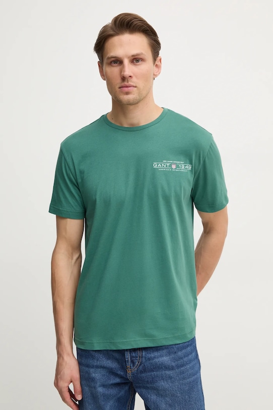 Хлопковая футболка Gant, зеленый
Хлопковая футболка Gant, зеленый