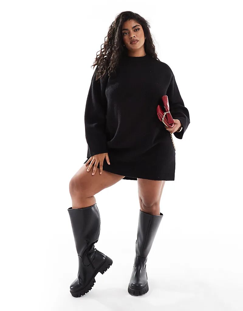 Мини-платье с круглым вырезом и широкими манжетами черного цвета ASOS
Мини-платье с круглым вырезом и широкими манжетами черного цвета ASOS