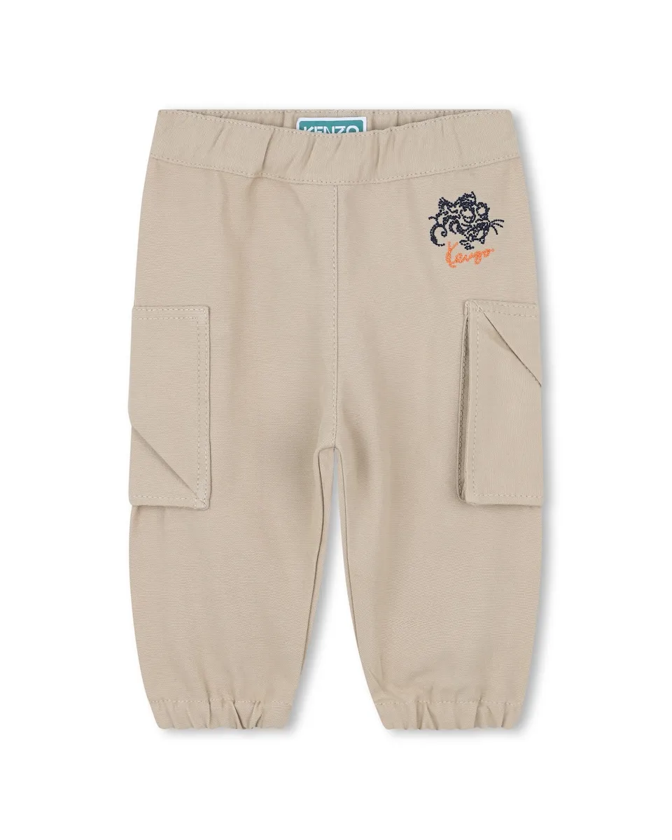 Детские штаны из натурального хлопка Kenzo Kids, бежевый
Детские штаны из натурального хлопка Kenzo Kids, бежевый